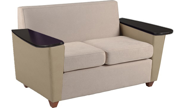 Elle Settee w\/Fixed Tablet Arms